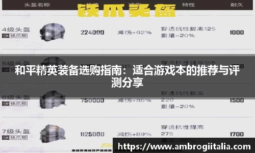 和平精英装备选购指南：适合游戏本的推荐与评测分享