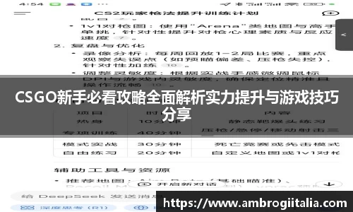 CSGO新手必看攻略全面解析实力提升与游戏技巧分享